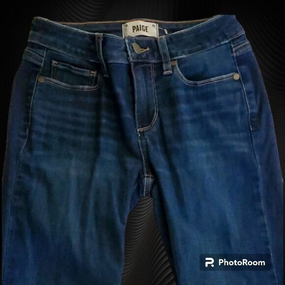 Paige Kylie jeans women's size 0 size 25 blue demin crop cropped distressed - Picture 4 of 16
